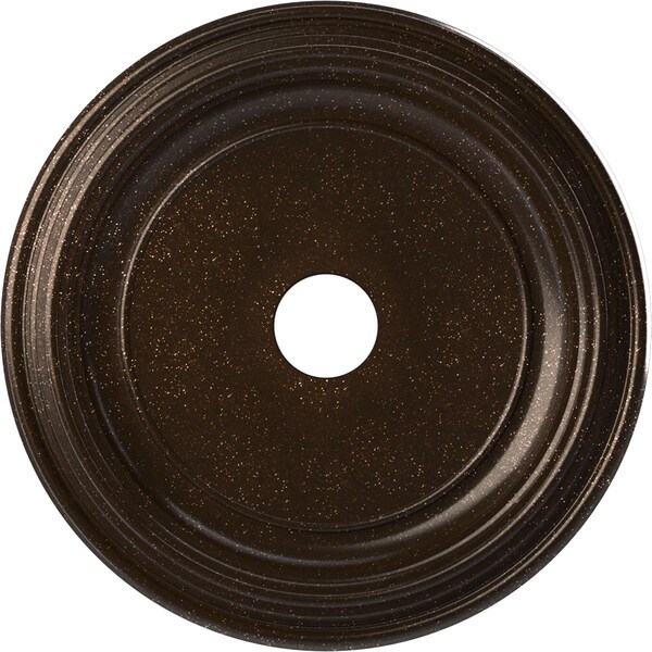 Ekena Millwork PVC Medallion (Canopies up to 13 1/2"), 22"OD x 3 1/2"ID x 1 1/2"P, Metallic Mystic Brown CMP22TRAMB - main